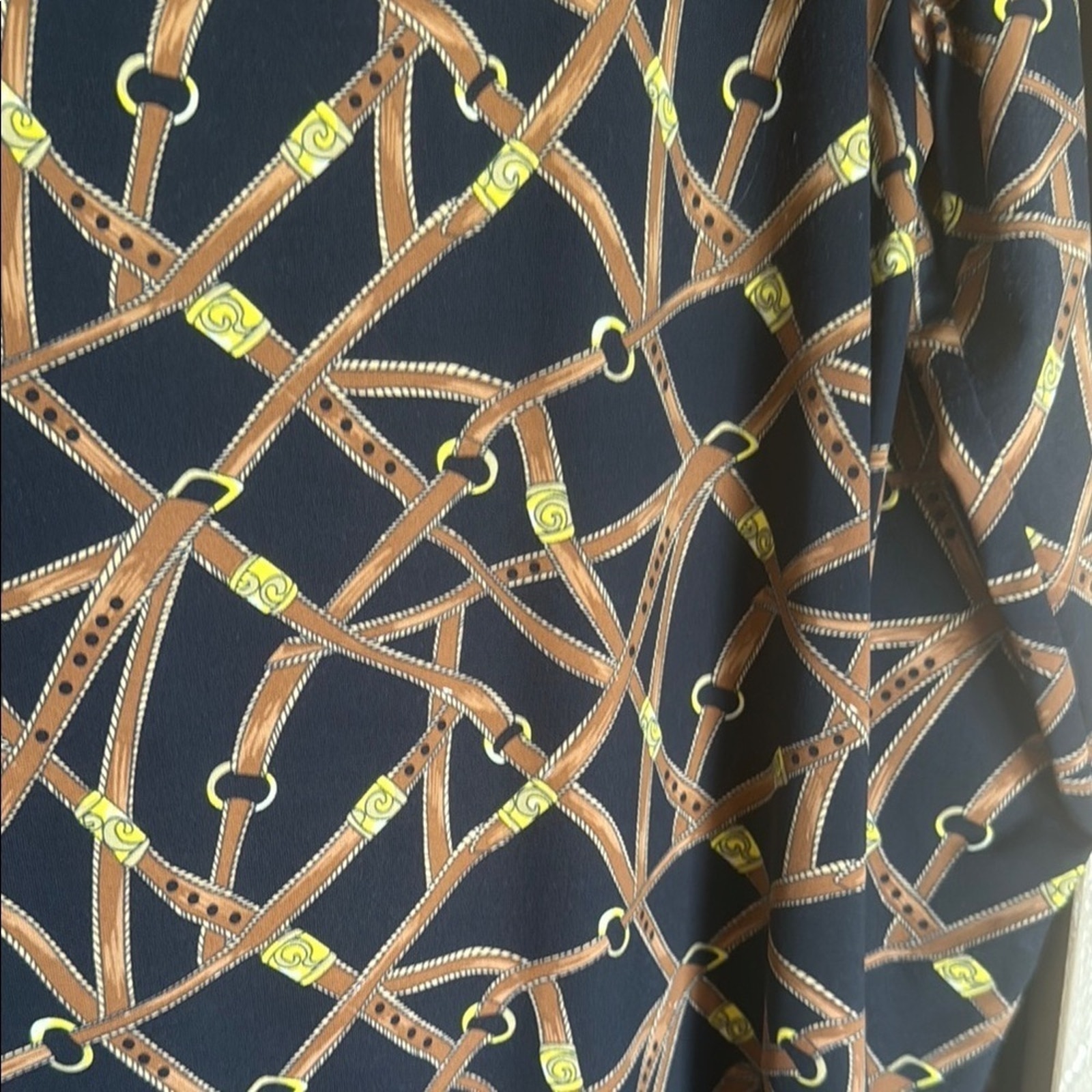 Equestrian Horse Bit Patterned Dress W Pockets Kentucky Derby Dress